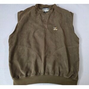 Zero Restriction Vest Mens Extra Large Brown Suede Cuscowilla Golf Course Jacket